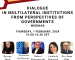 Webinar Invitation: Dialogue in Multilateral Institutions from Perspectives of Governments